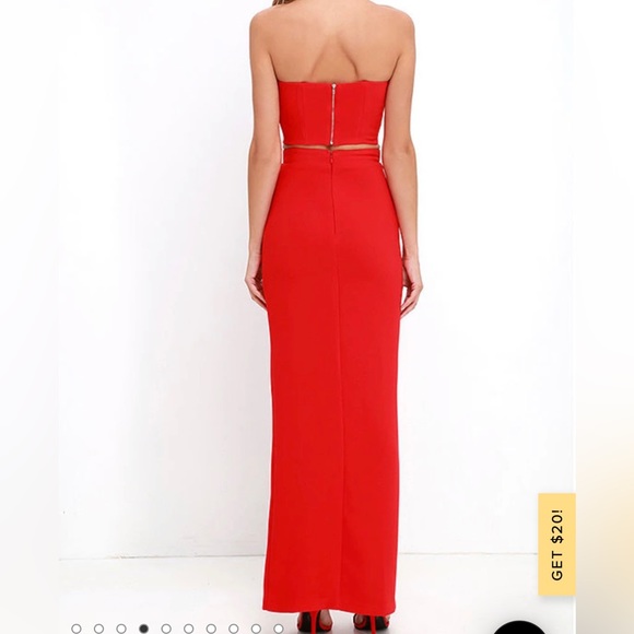 Lulus.Better Than a Sequel Red Two-Piece Dress.No rips or stains.Dry cleaned XS - Picture 7 of 16